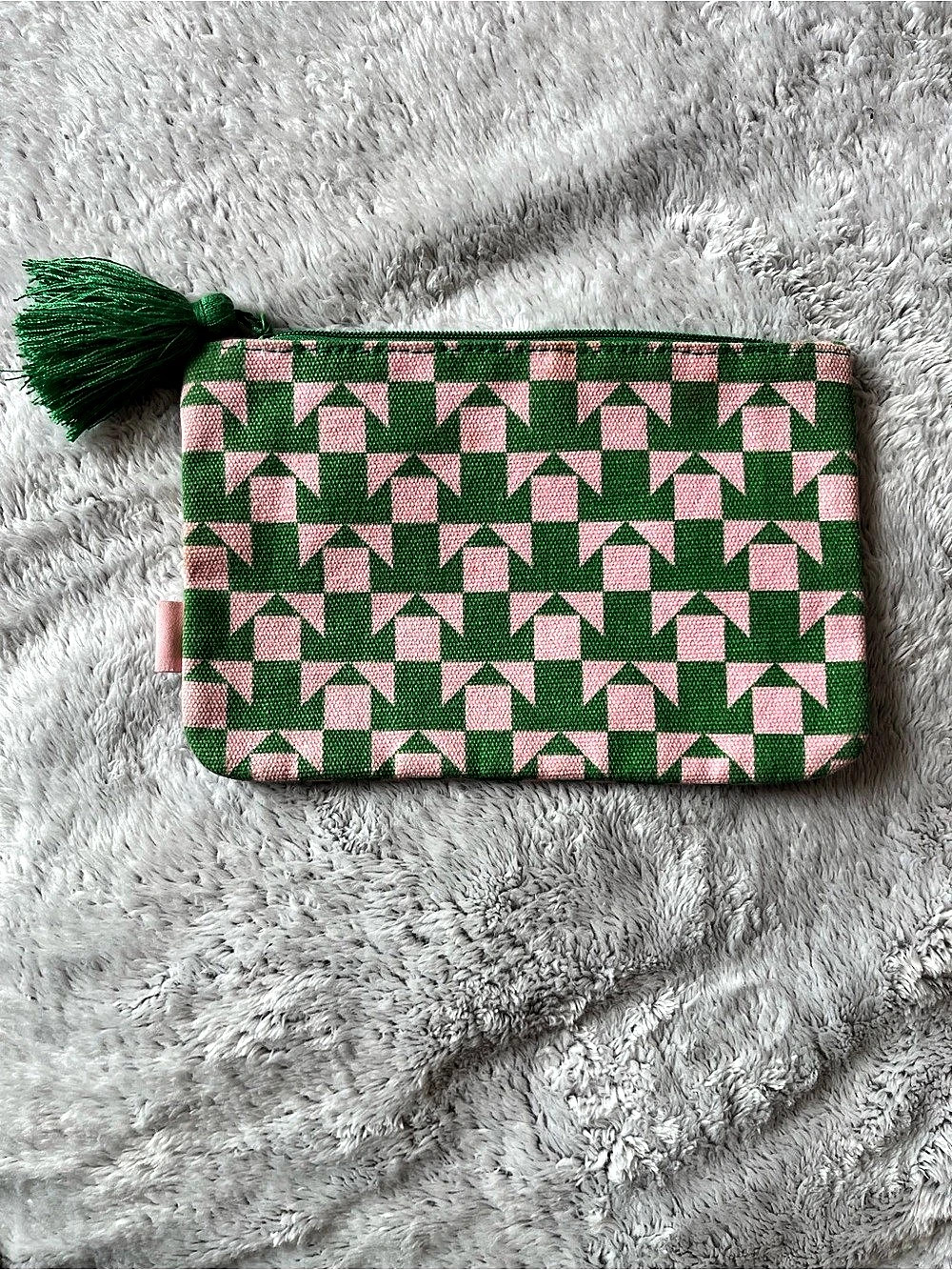 Ipsy August 2023 Glam Bag Cosmetic Pouch Green & Pink